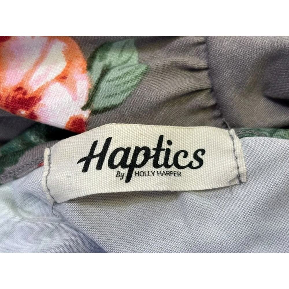 Haptics Gray Floral V-Neck Mini Dress - Picture 3 of 6